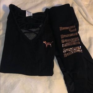 Victoria’s Secret Pink Sequin Legging Set